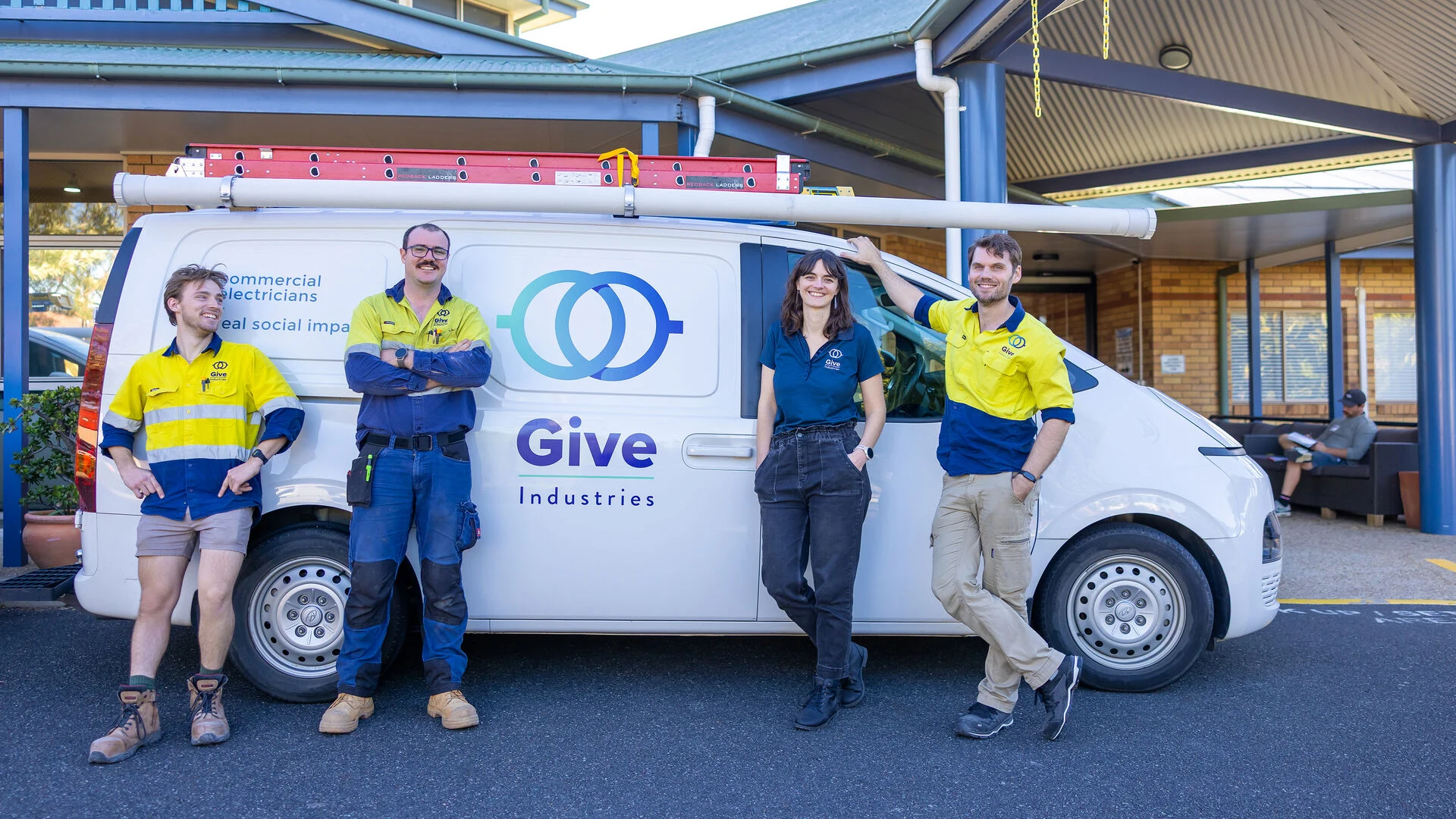 Give Industries electricians at work